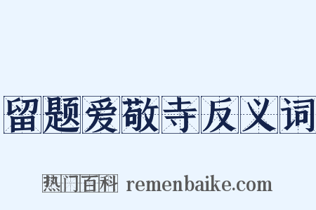 留题爱敬寺反义词是什么意思的图片